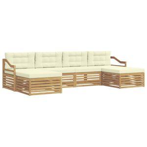vidaXL Комплект дивани за открито 6 pcs Бяло и кремаво