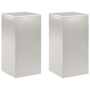 vidaXL Стойка за растения 2 pcs Сребристо 30 x 30 x 60 cm Стомана