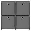 vidaXL Органайзер с 4 отделения с кутии, сив, 69x30x72,5 см, плат