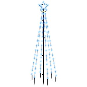 vidaXL Коледна елха с шип, синя, 108 LED, 180 см