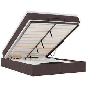 vidaXL Османско легло с матрак Тъмно кафяво 140x190cm Тъкан