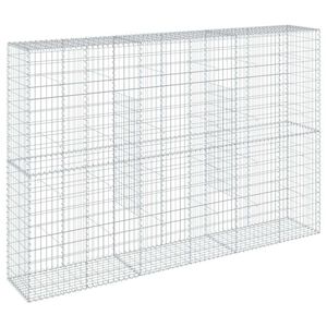 vidaXL Габионна кошница с покритие, 300x50x200 см, поцинковано желязо