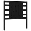 vidaXL Рамка за легло с табла, черно, 100x200 см, масивно дърво