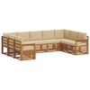 vidaXL Комплект секционен диван с възглавница 9 pcs Натурален и Бежов