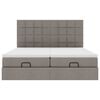 vidaXL Османска легло с матрак и LED, таупе, 200x200 см, плат