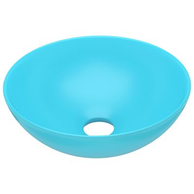 vidaXL Керамична мивка за баня, светлозелена, кръгла