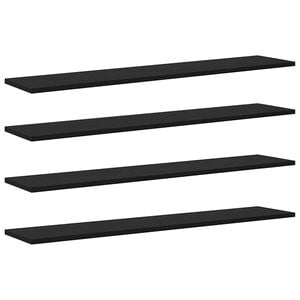 vidaXL Етажерка Борд 3 нива 4 бр. 100 x 20 x 1,5 cm Черен