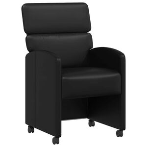 vidaXL Столове с Колела 2 бр. Изкуствена Черно 58 x 65 x 98 см