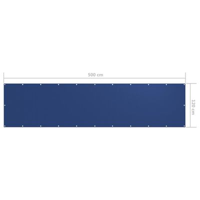 vidaXL Балконски параван, син, 120x500 см, оксфорд плат