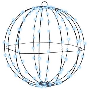 vidaXL Топка с 120 LED светодиода Студено бяло 40 cm Метал