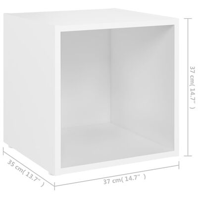vidaXL ТВ шкафове, 4 бр, бели, 37x35x37 см, ПДЧ