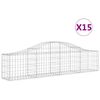 vidaXL Габионни кошници арка 15 бр 200x30x40/60 см поцинковано желязо
