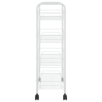 vidaXL Кухненска количка на 4 нива, бяла, 46x26x85 см, желязо