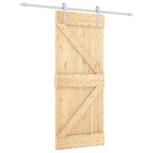 vidaXL Преплъзваща се врата Естествено и бяло 85 x 210 cm