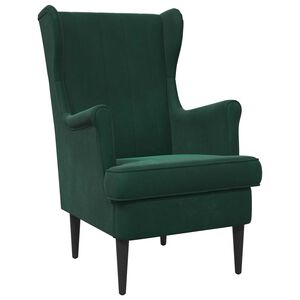 vidaXL фотьойл Тъмен зелен Кадифе