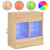vidaXL Стенен ТВ шкаф с LED осветление, сонома дъб, 58,5x30x60,5 см