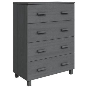 vidaXL Сайдборд HAMAR тъмносив 79x40x103,5 см борово дърво масив
