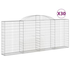 vidaXL Габионни кошници арка 30 бр 300x30x120/140см поцинковано желязо