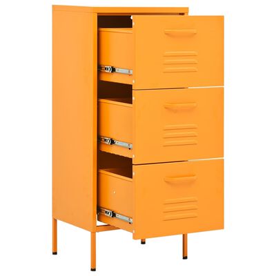 vidaXL Шкаф за съхранение, горчица, 42,5x35x101,5 см, стомана