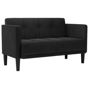 vidaXL Диван-канапе, черен, 111 см, кадифен