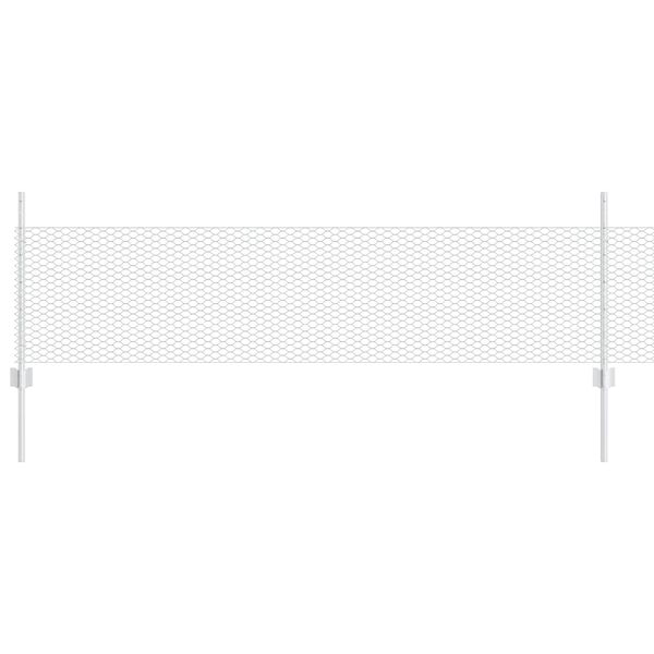 vidaXL Ограда с пост Сребрист 0,5 x 25 м Стомана