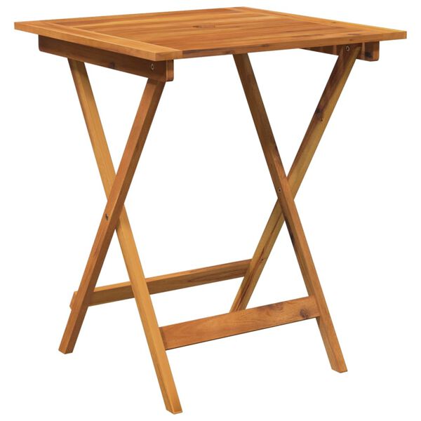 vidaXL Сгъваем градински трапезен комплект от 3 части, акация масив