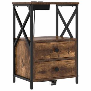 vidaXL Нощен шкаф с чекмедже Димян дъб 40 x 31 x 60 см Инженерно дърво