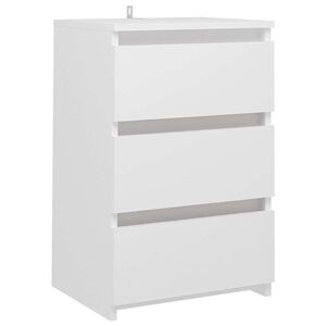 vidaXL Нощно шкафче, бяло, 40x35x62,5 см, инженерно дърво