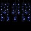vidaXL Светеща завеса звезди и луни с дистанционно 138 LED синя