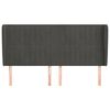 vidaXL Горна табла за легло с уши, тъмносива, 183x23x118/128 см кадифе