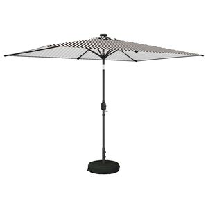 vidaXL Градинен чадър с LED светлини и основа 200 x 300 cm Полиестер
