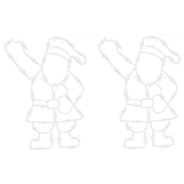 vidaXL Коледни светлини силует на Дядо Коледа 2 бр. 35 светодиода