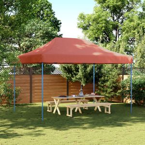 vidaXL Сгъваема парти шатра, pop-up, теракота, 410x279x315 см