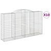 vidaXL Габионни кошници арка 10 бр 300x50x160/180см поцинковано желязо