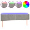 vidaXL LED горна табла за легло, светлосива, 183x16x78/88 см, кадифе