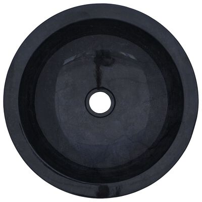 vidaXL Мивка, 40x12 см, мрамор, черна