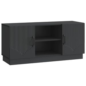 vidaXL ТВ шкаф Черно 102 x 34,5 x 47 см Инженерна дървесина