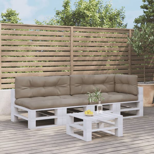 vidaXL Палетни възглавници, 5 бр, таупе, текстил