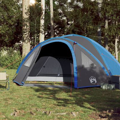vidaXL Куполна къмпинг палатка, 4-местна, синя, водоустойчива