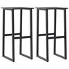 vidaXL Бар табуретки 2 бр черни 38x38x80 см прахово боядисана стомана