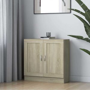 vidaXL Шкаф за книги, дъб сонома, 82,5x30,5x80 см, ПДЧ