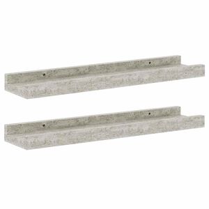 vidaXL Стенни рафтове, 2 бр, бетонно сиви, 40x9x3 см