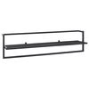 vidaXL Поставка за кърпи, черна, 95x25x22 см, желязо
