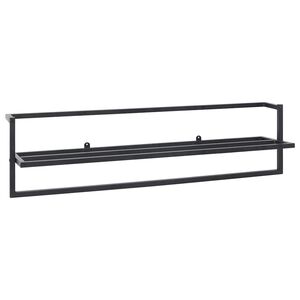 vidaXL Поставка за кърпи, черна, 95x25x22 см, желязо