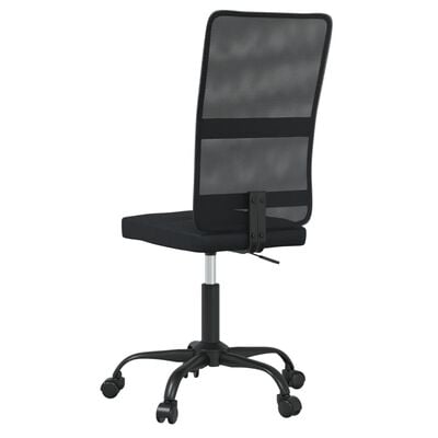 vidaXL Офис стол, черен, мрежест текстил