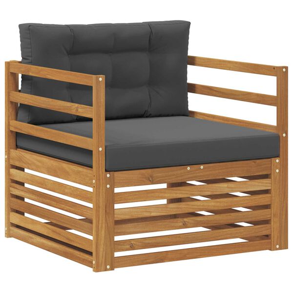 vidaXL Комплект дивани за открито Солидно акациево дърво и полиестер