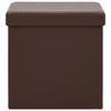 vidaXL Сгъваеми табуретки за съхранение, 2 бр, кафяви, PVC