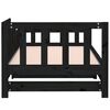 vidaXL Разтегателно дневно легло, черно, 2x(80x200) см, бор масив