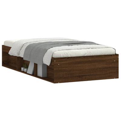 vidaXL Рамка за легло, кафяв дъб, 100x200 см
