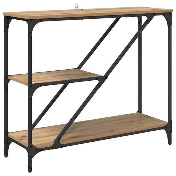 vidaXL Конзолна маса Дъб 88,5 x 30 x 75 см Инженерно дърво